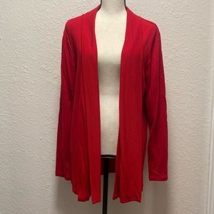 Liz Claiborne woman’s red cardigan open front sweater.